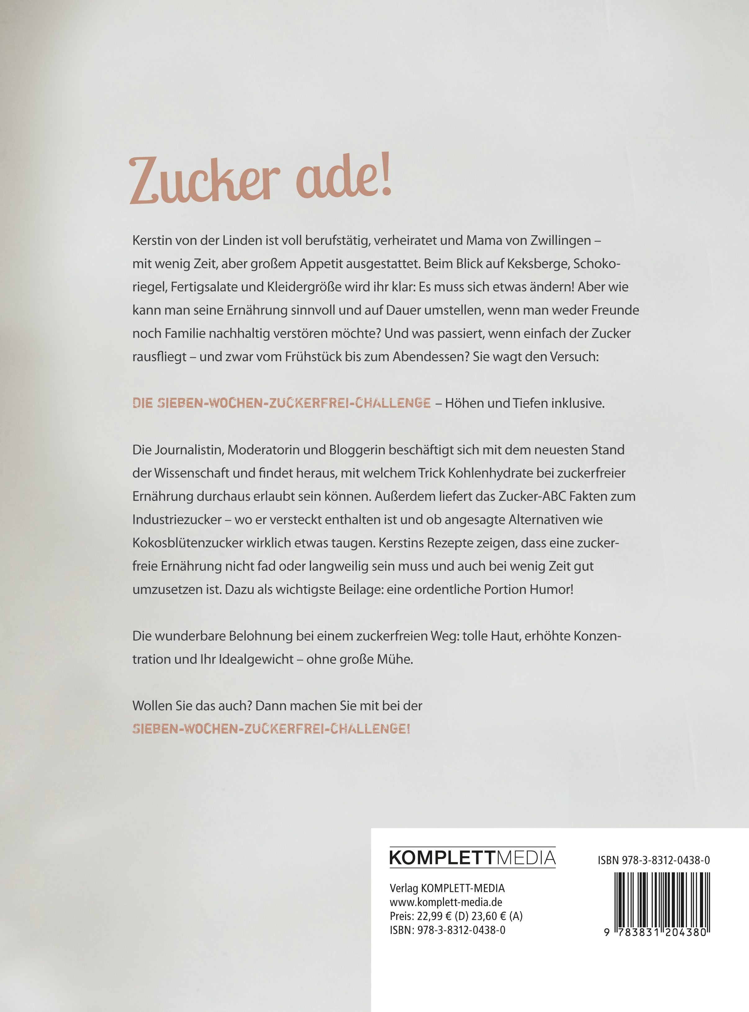 Rückseitencover Mein süßes Leben ohne Zucker
