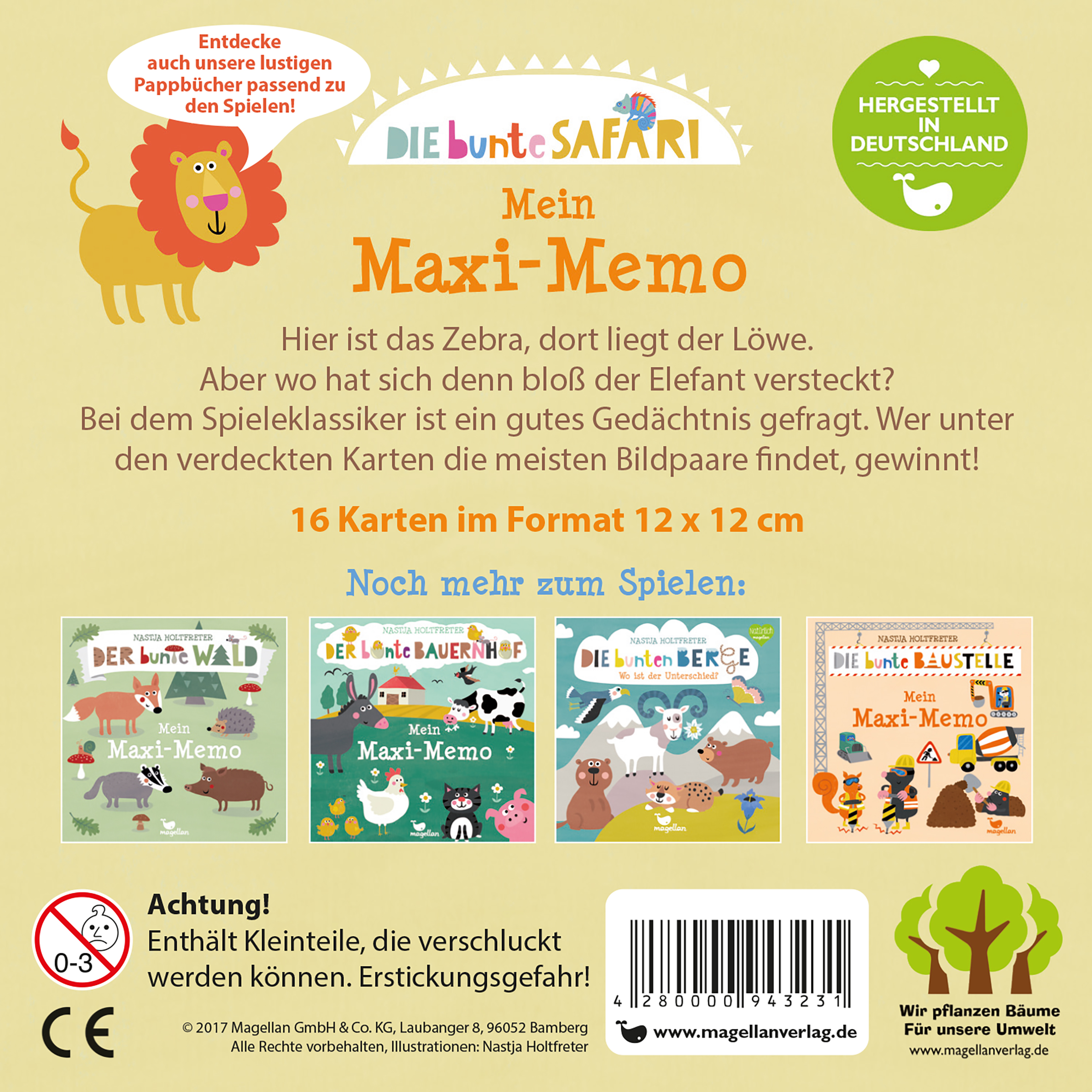 Rückseitencover Die bunte Safari - Mein Maxi-Memo