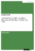 Vorderes Coverbild "Das Erdbeben in Chili" und Kleists Rezeption der Theodizee - Debatte von 1756