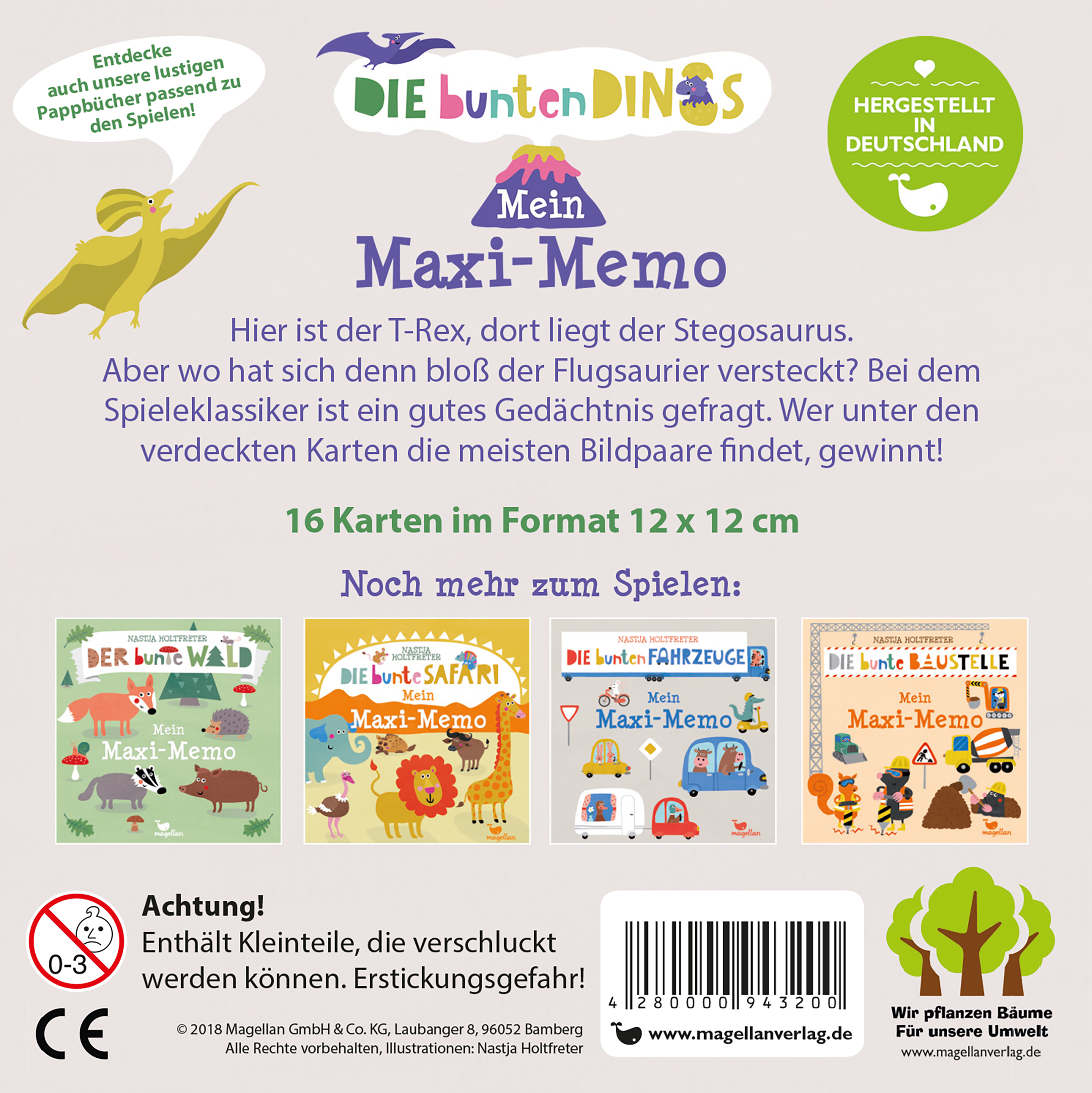 Rückseitencover Die bunten Dinos - Mein Maxi-Memo