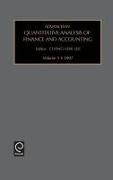 Advances in Quantitative Analysis of Finance and Accounting