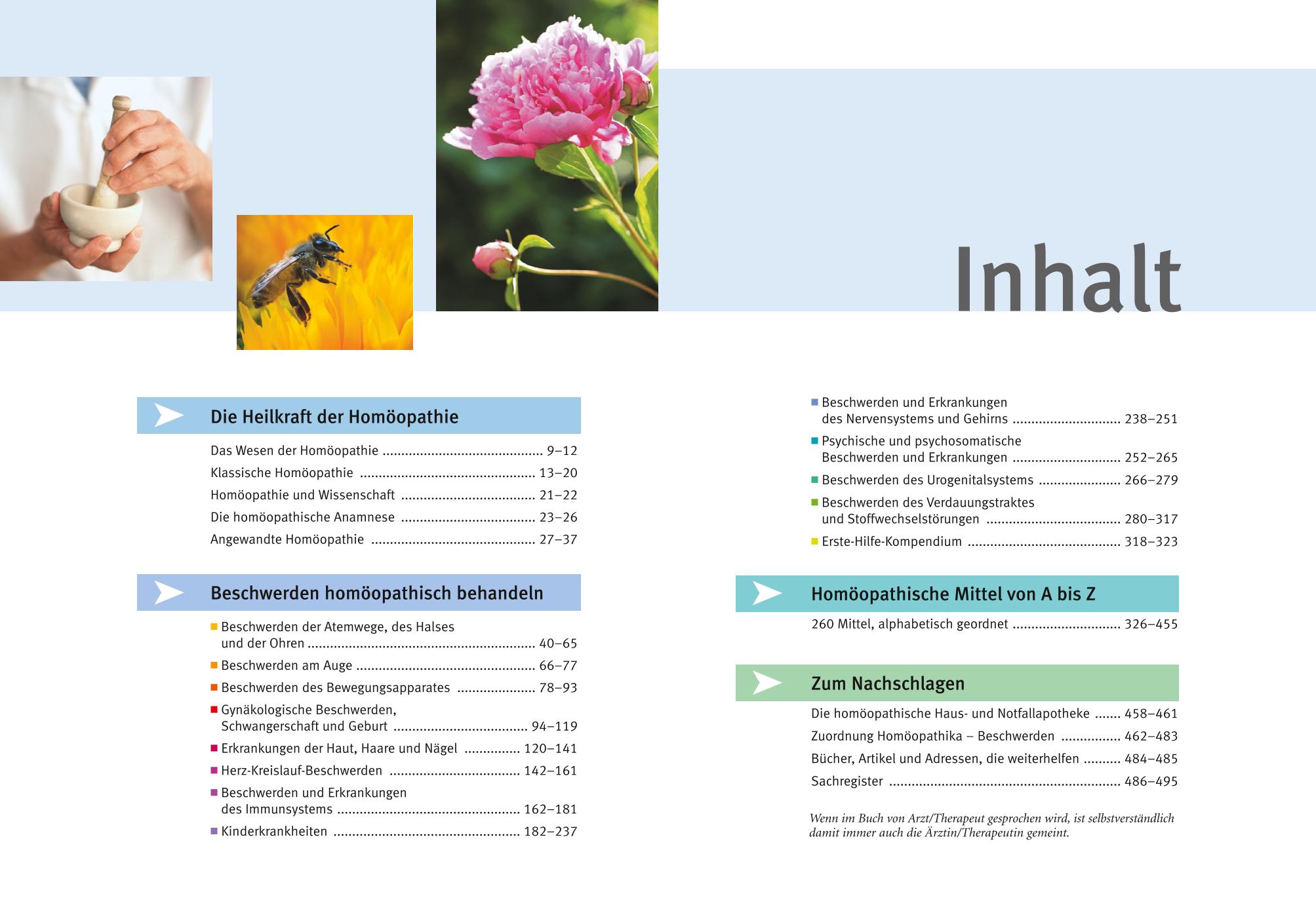 Beispielinhalt (Bild) Homöopathie - Das große Handbuch