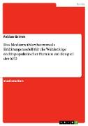 Das Medianwählertheorem als Erklärungsmodell für die Wahlerfolge rechtspopulistischer Parteien am Beispiel der AFD