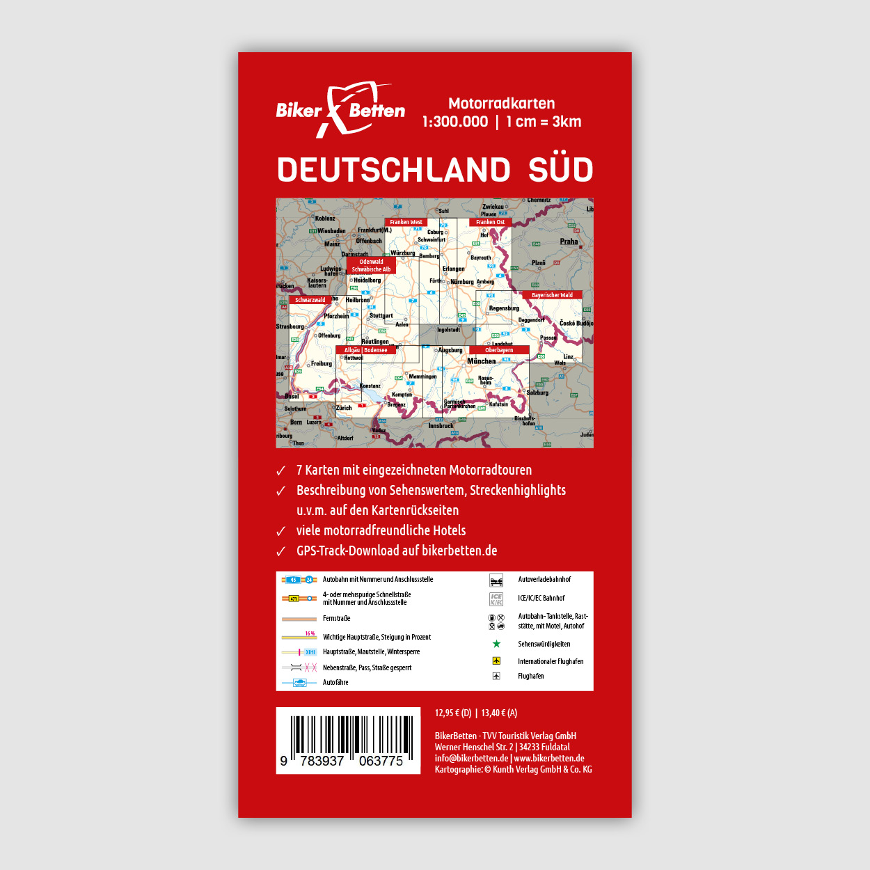 Rückseitencover Motorradkarten Set Deutschland Süd