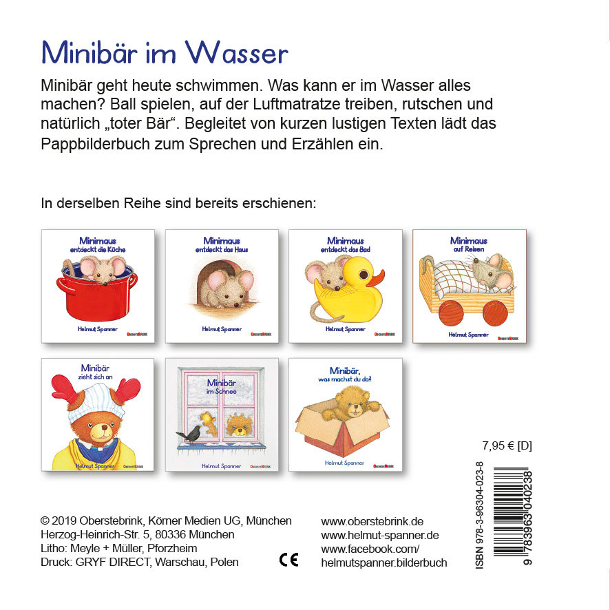 Rückseitencover Minibär im Wasser