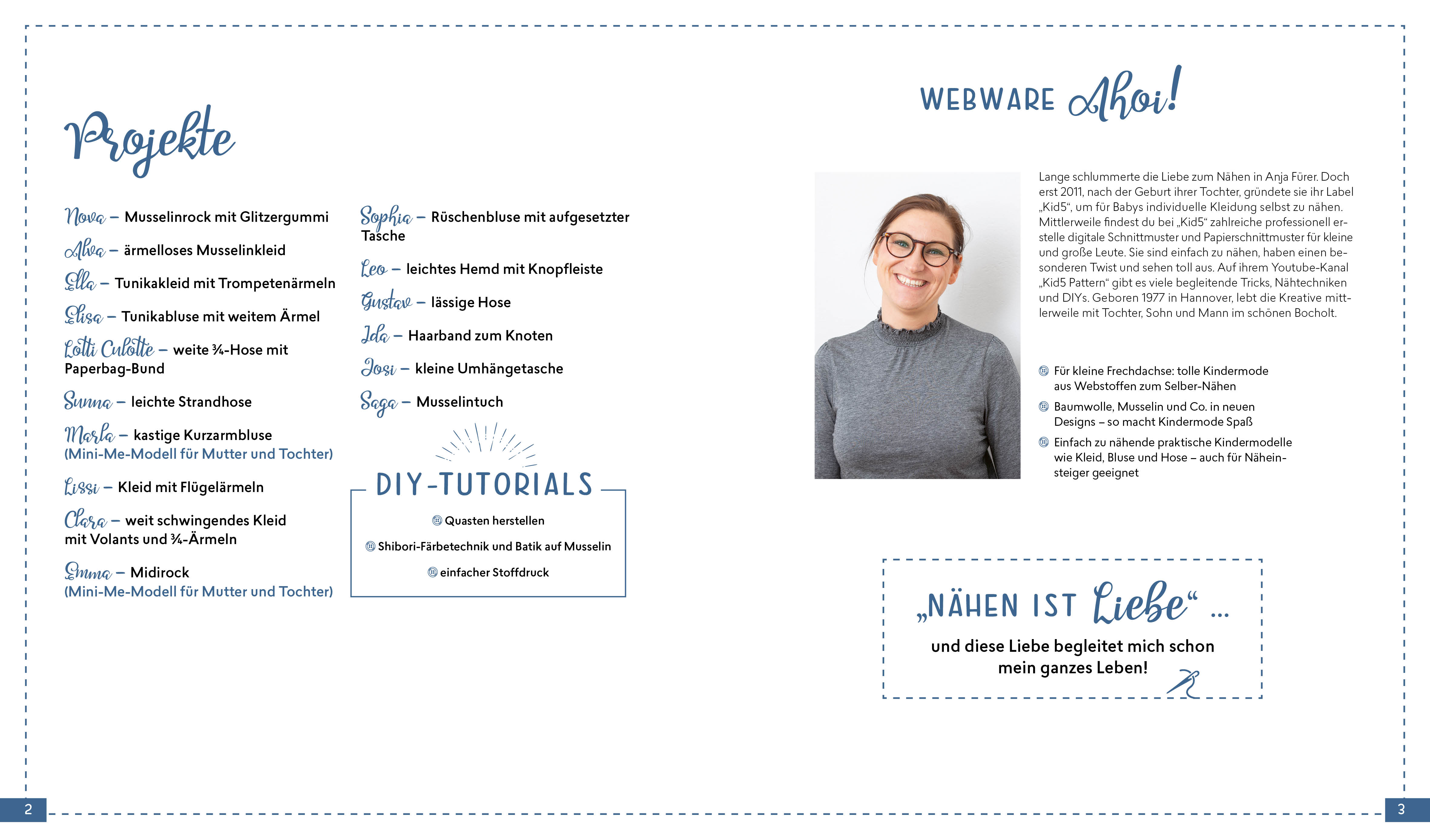 Beispielinhalt (Bild) Minimode selbst genäht – Kinderkleidung aus Baumwollstoffen, Musselin und Co. nähen