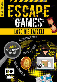 Vorderes Coverbild Escape Games Level 1 (gelb) – Löse die Rätsel! – 8 Escape Games ab der 4. Klasse