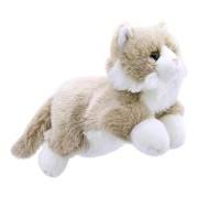 Handpuppe Katze beige/weiss