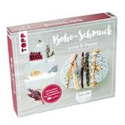 Boho-Schmuckset Love & Peace (Dunkelrot/Grau)