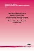 Cultural Research in Production and Operations Management