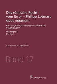 Vorderes Coverbild Das römische Recht vom Error - Philipp Lotmars opus magnum