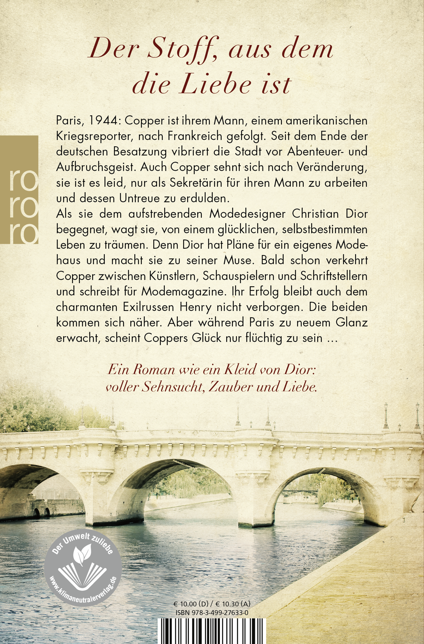 Rückseitencover Die Muse von Dior
