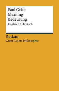 Vorderes Coverbild Meaning / Bedeutung. Englisch/Deutsch. [Great Papers Philosophie]