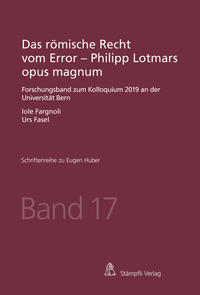 Vorderes Coverbild Das römische Recht vom Error - Philipp Lotmars opus magnum