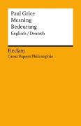 Vorderes Coverbild Meaning / Bedeutung. Englisch/Deutsch
