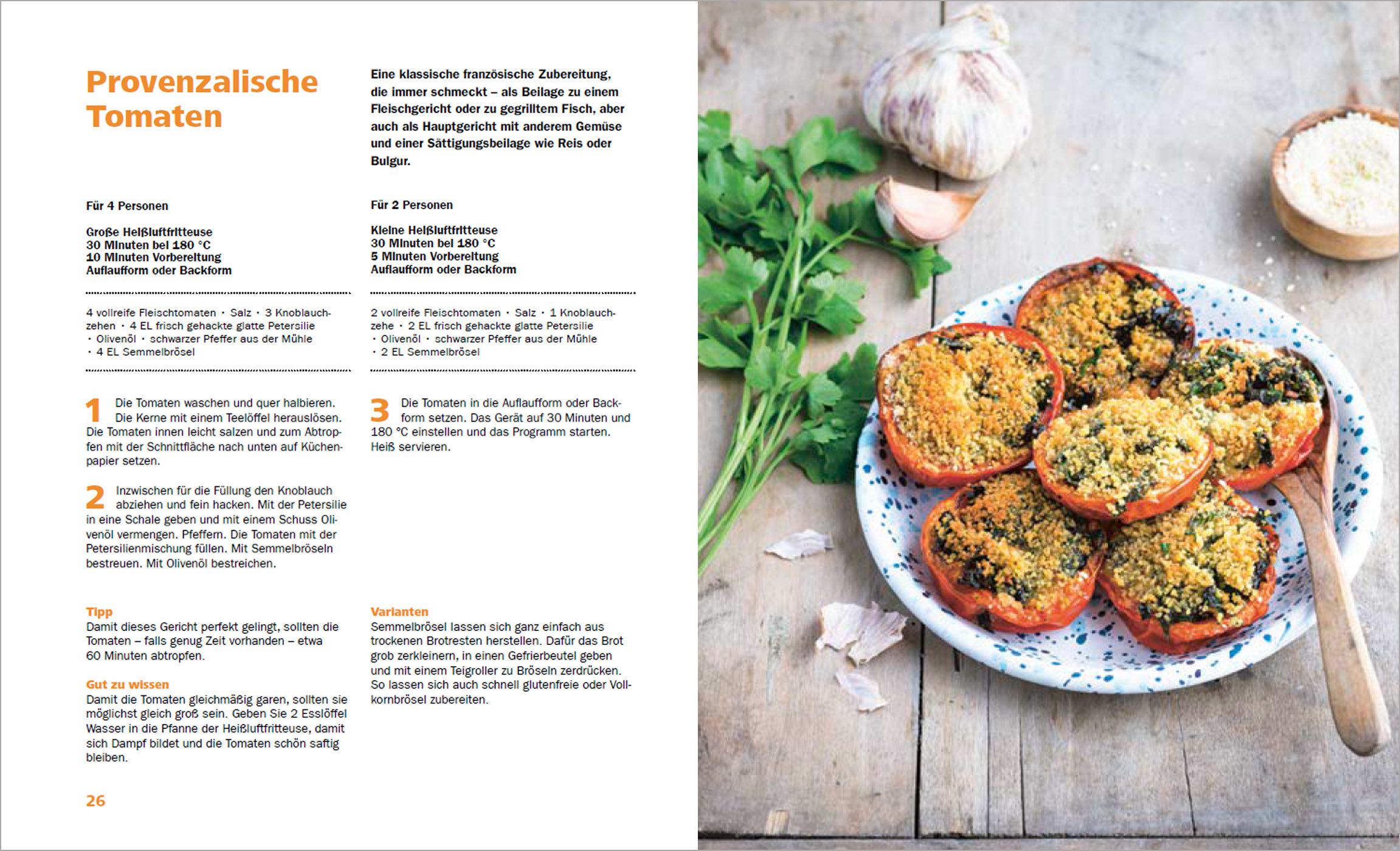 Beispielinhalt (Bild) Heißluftfritteuse - knusprig & fettarm frittieren, braten, rösten, backen - neue Rezepte für den Airfryer für Fleisch, Fisch, Gemüse, Obst und Kuchen