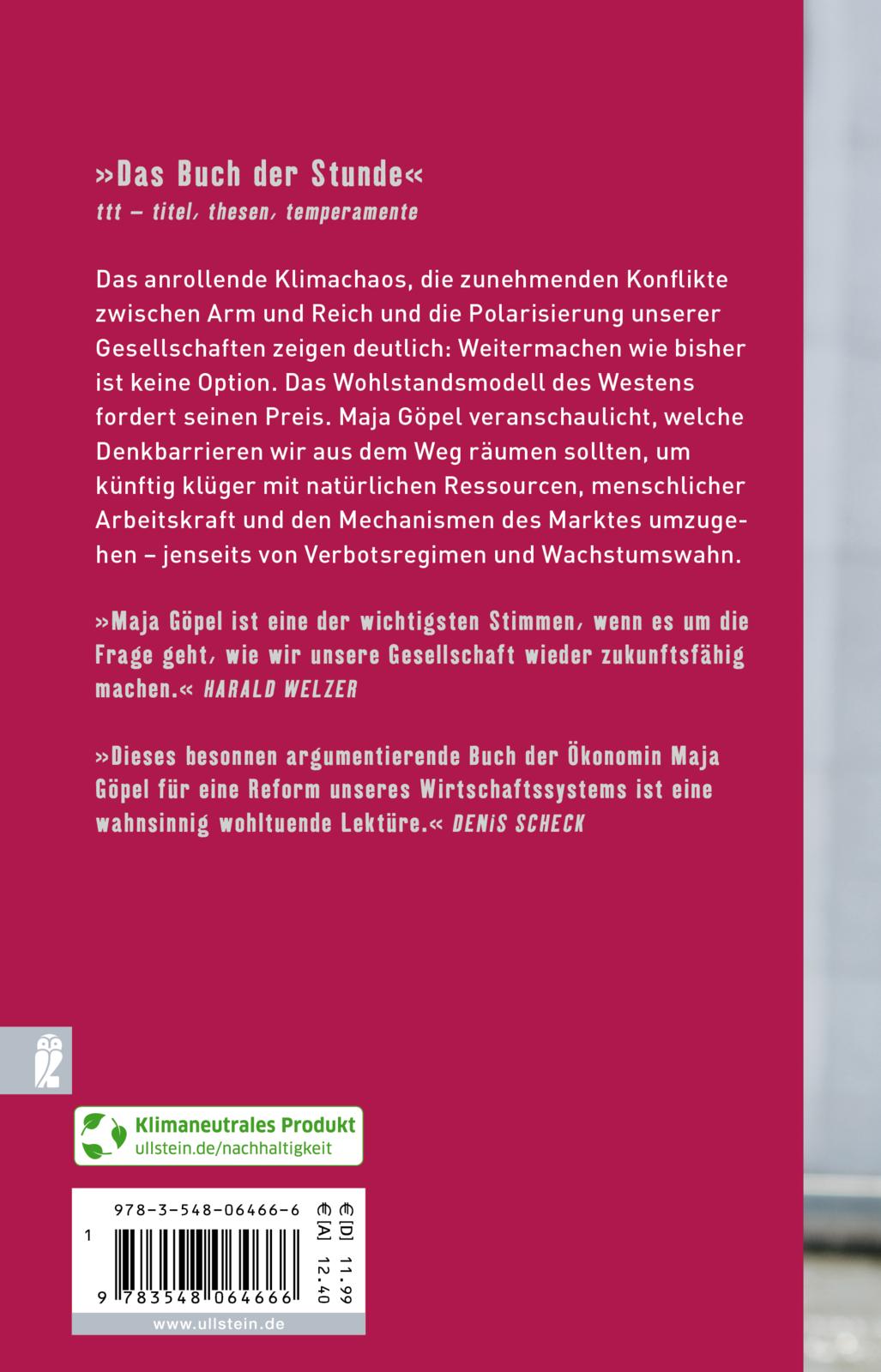 Rückseitencover Unsere Welt neu denken