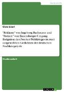 Vorderes Coverbild "Reklame" von Ingeborg Bachmann und "Freizeit" von Enzensberger-Umgang. Ereignisse des Zweiten Weltkrieges in zwei ausgewählten Gedichten der deutschen Nachkriegslyrik
