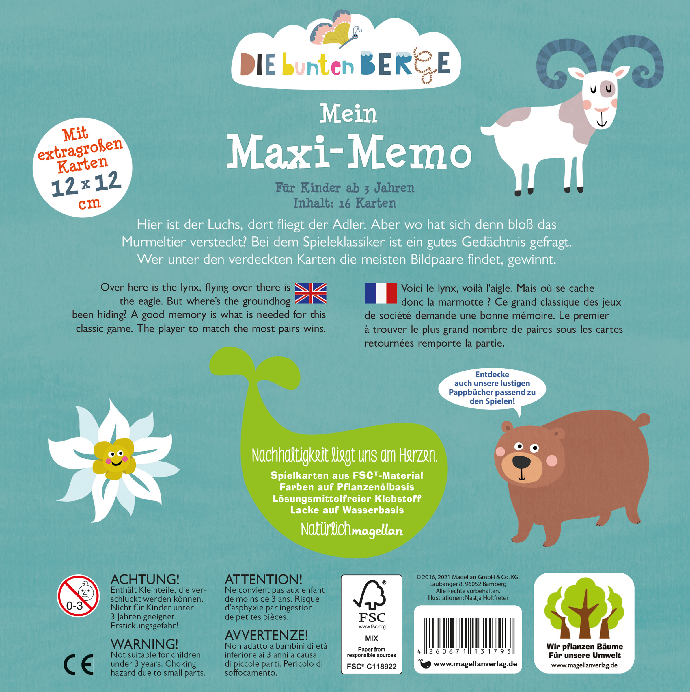 Rückseitencover Die bunten Berge - Mein Maxi-Memo