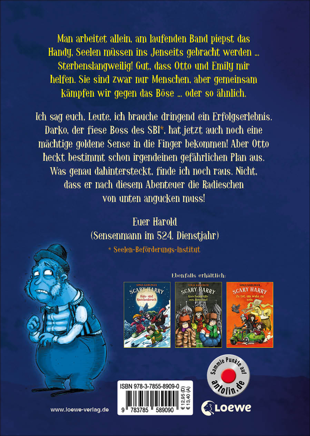 Rückseitencover Scary Harry (Band 9) - Das Skelett mit der goldenen Sense