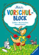 Ravensburger Mein Vorschul-Block - Zahlen, Buchstaben, Konzentration - Rätselspaß für Vorschulkinder ab 5 Jahren - Vorbereitung auf Schule