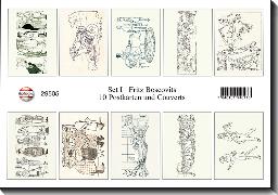 Vorderes Coverbild Kartenset Fritz Boscovits mit 10 Postkarten + Couverts 14.8 x 10.5 cm Set I