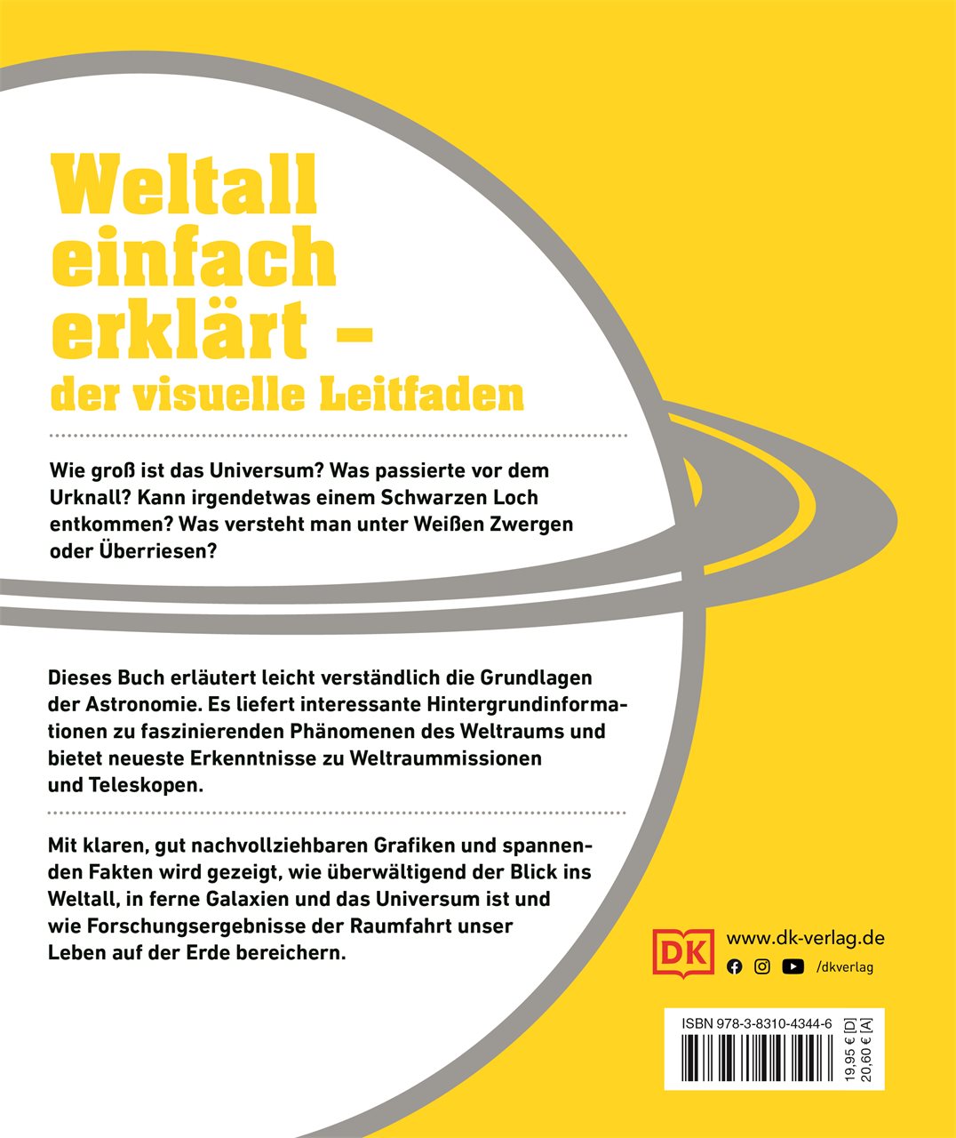 Rückseitencover #dkinfografik. Weltall einfach erklärt