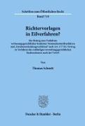 Vorderes Coverbild Richtervorlagen in Eilverfahren?