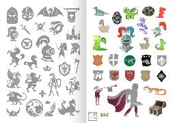 Beispielinhalt (Bild) Metallic-Sticker – Ritter & Drachen