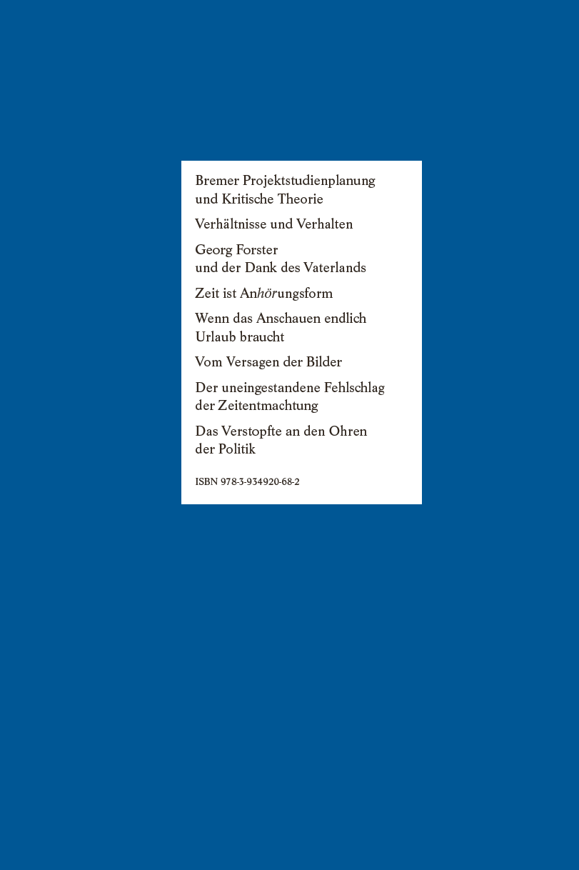 Rückseitencover Schriften / Zeit, Geschichte, Zeitgeschichte. Schriften 8