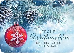 Postkarte. Frohe Weihnachten (Kugel)