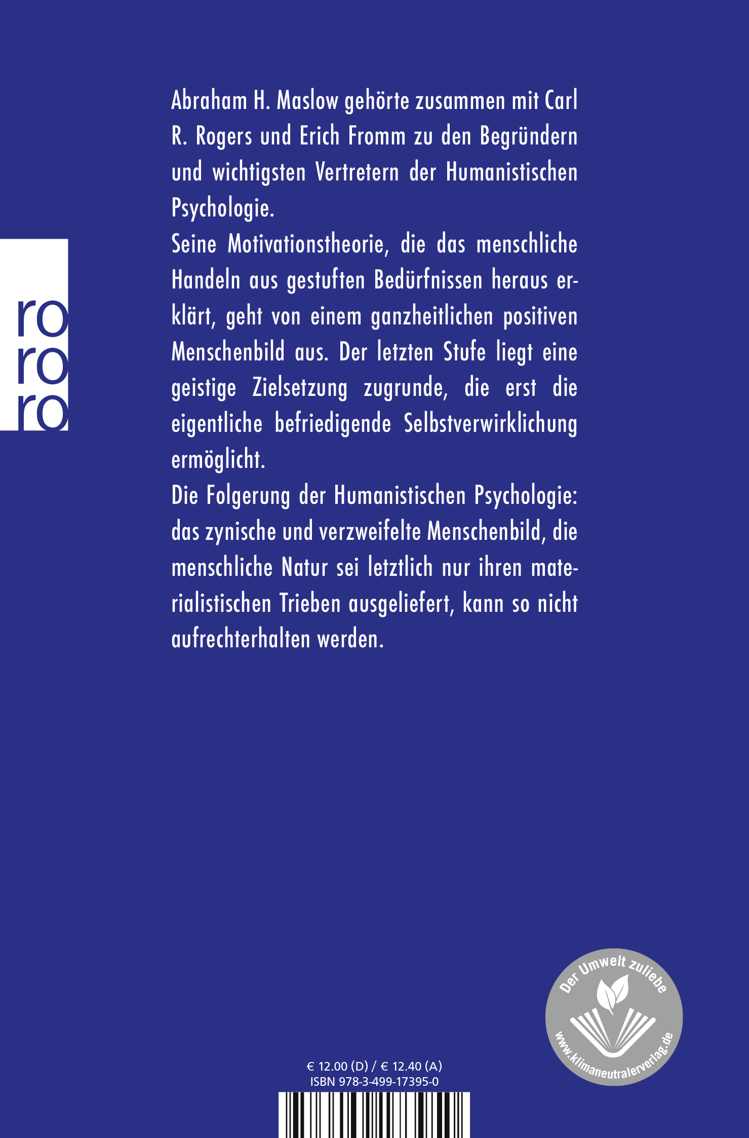 Rückseitencover Motivation und Persönlichkeit