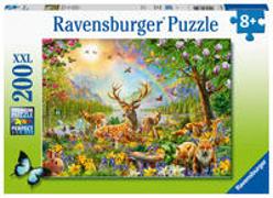 Children's puzzle 200 XXL Teile - Anmutige Hirschfamilie