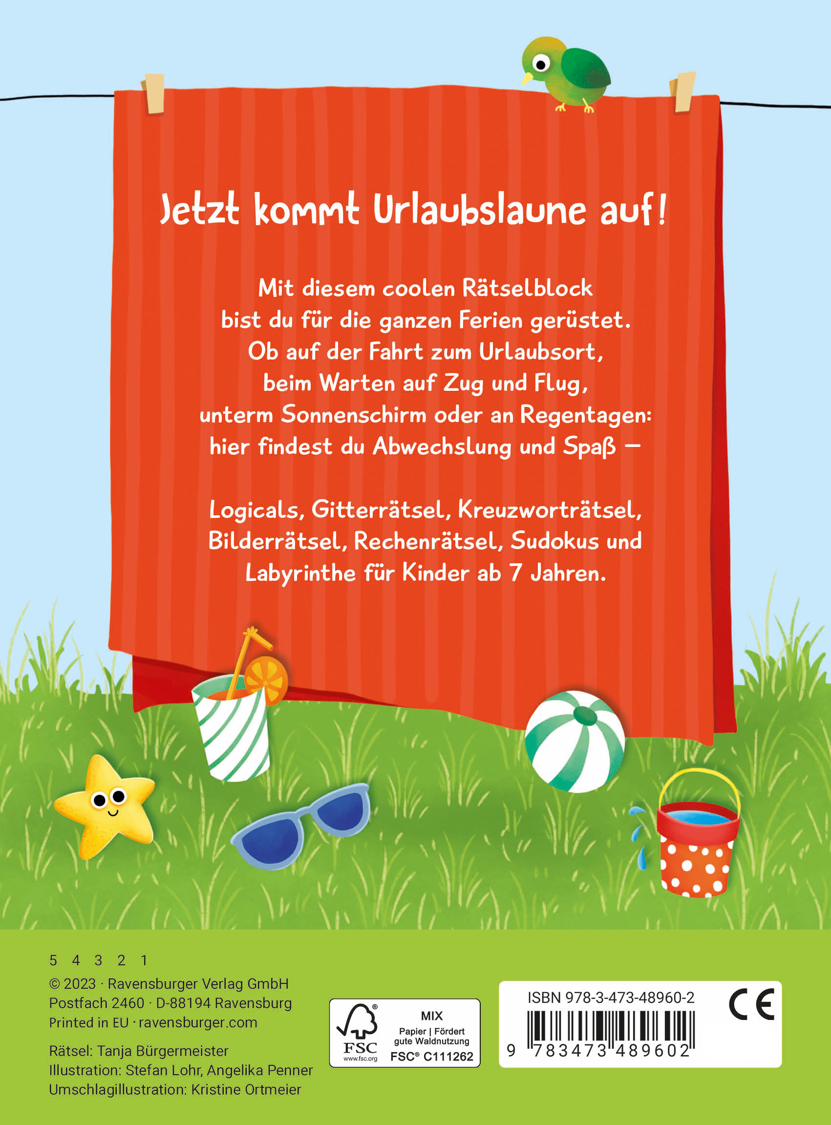 Rückseitencover Mein kunterbunter Ferien-Rätselblock