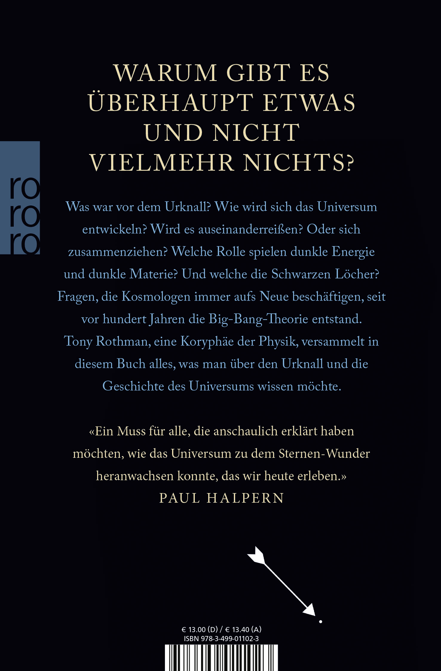 Rückseitencover Ein kleines Buch über den Ursprung des Universums