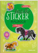 Metallic-Sticker Malbuch. Pferde