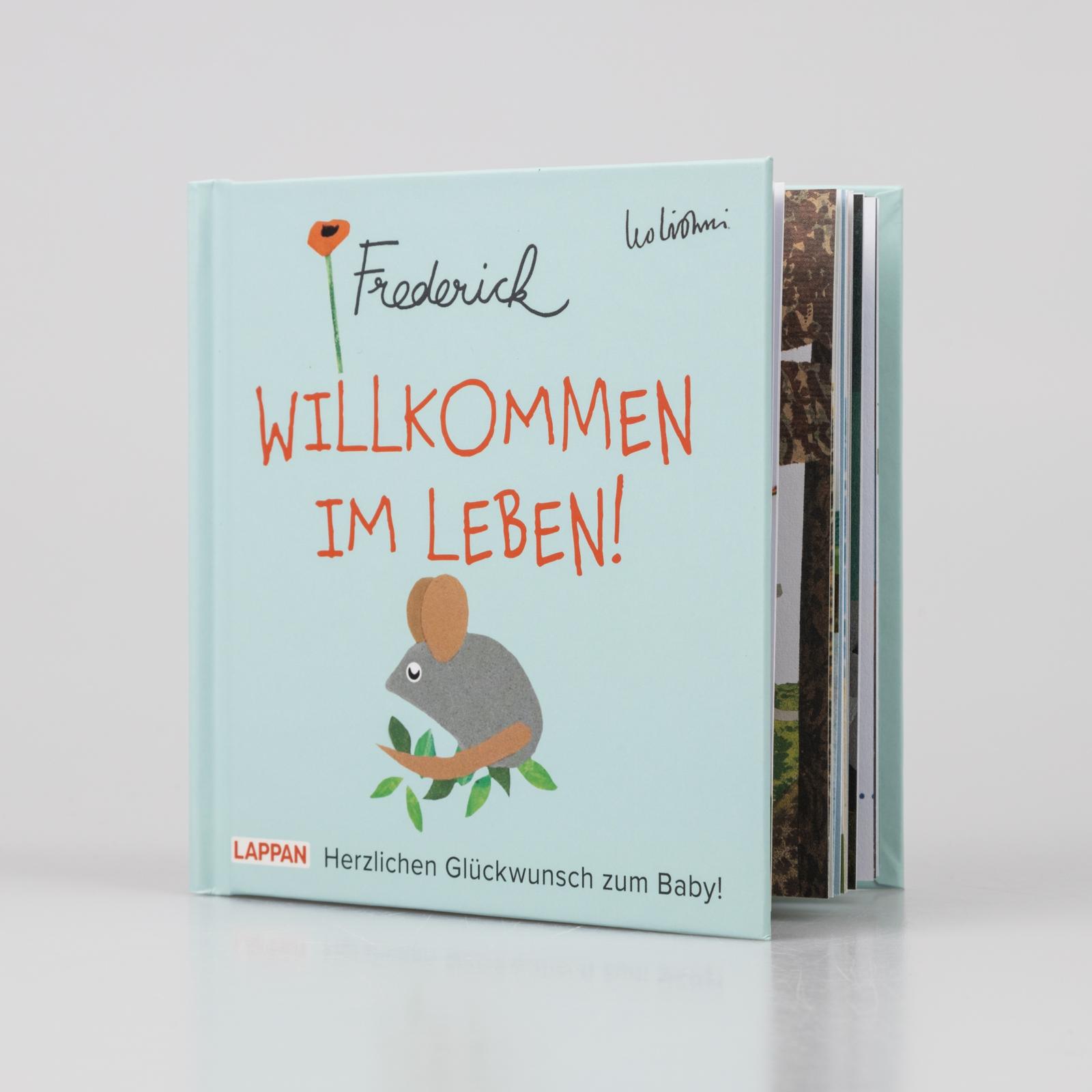 Beispielinhalt (Bild) Willkommen im Leben! Herzlichen Glückwunsch zum Baby! (Frederick von Leo Lionni)