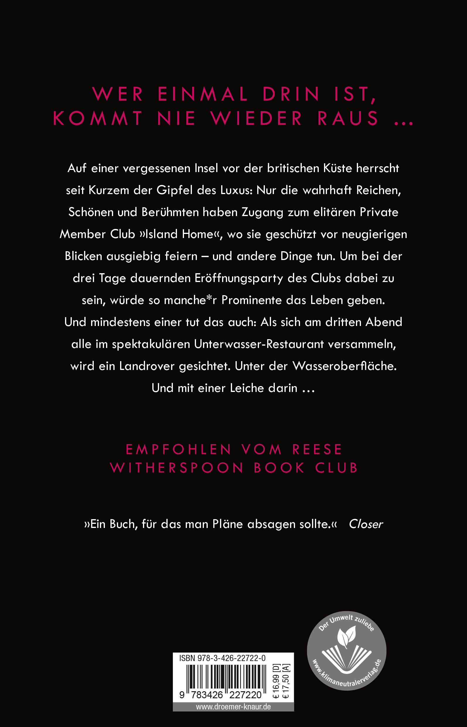Rückseitencover Der Club. Dabeisein ist tödlich