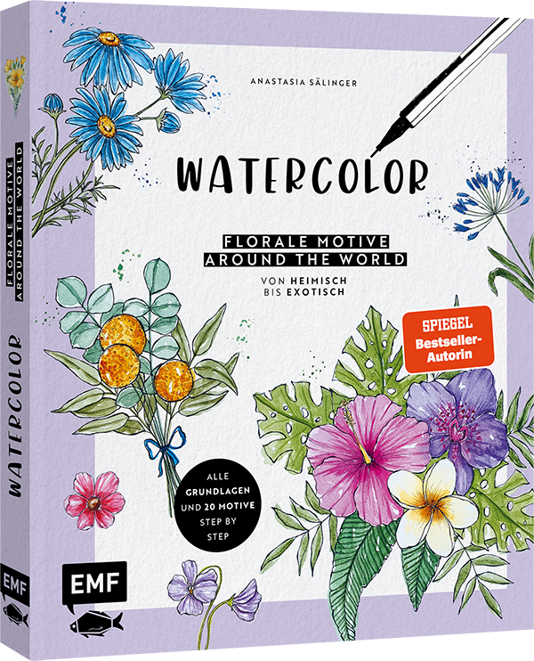 Anderes Coverbild Watercolor – Florale Motive around the world: von heimisch bis exotisch