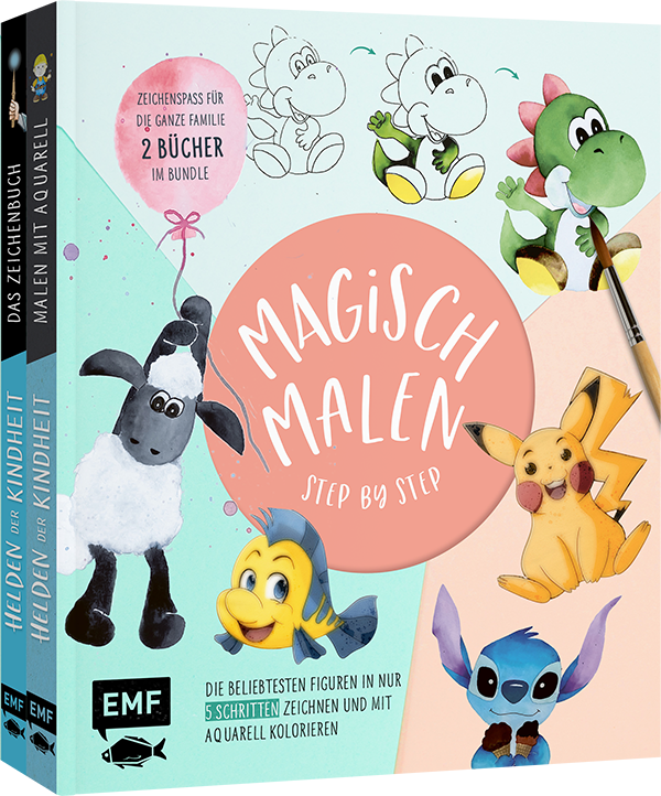 Anderes Coverbild Magisch malen Step by Step – Die beliebtesten Figuren aus TV und Kino in nur 5 Schritten zeichnen und mit Aquarell kolorieren