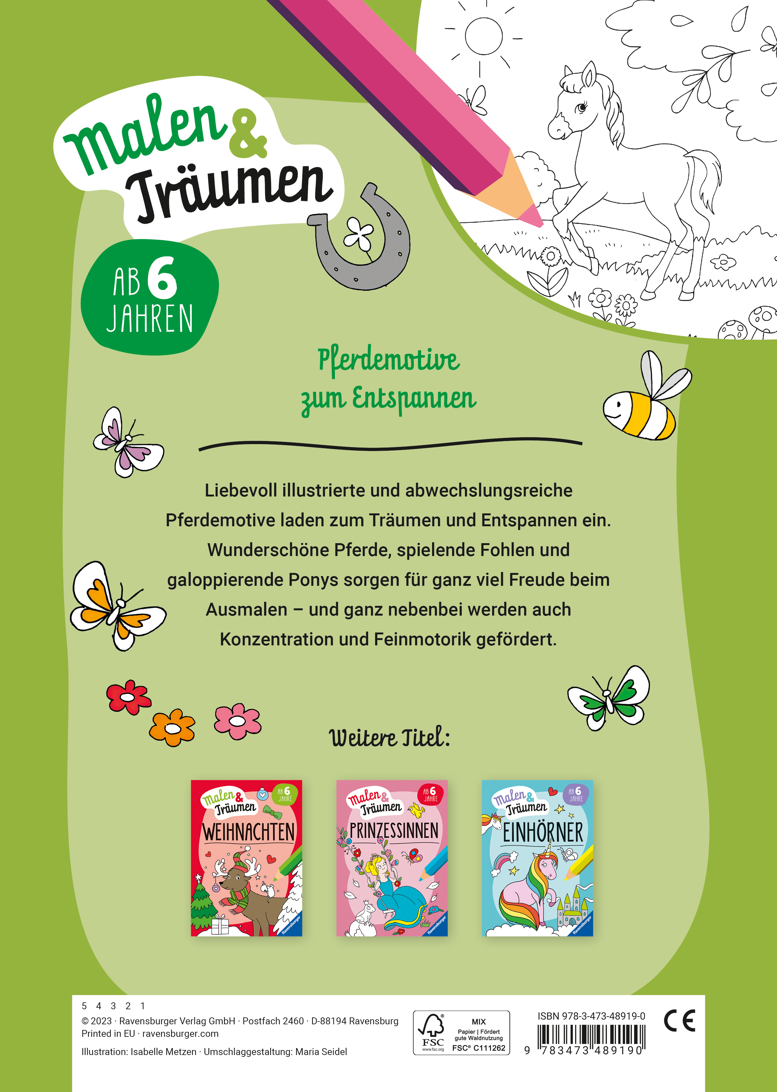 Rückseitencover Pferde - malen & träumen
