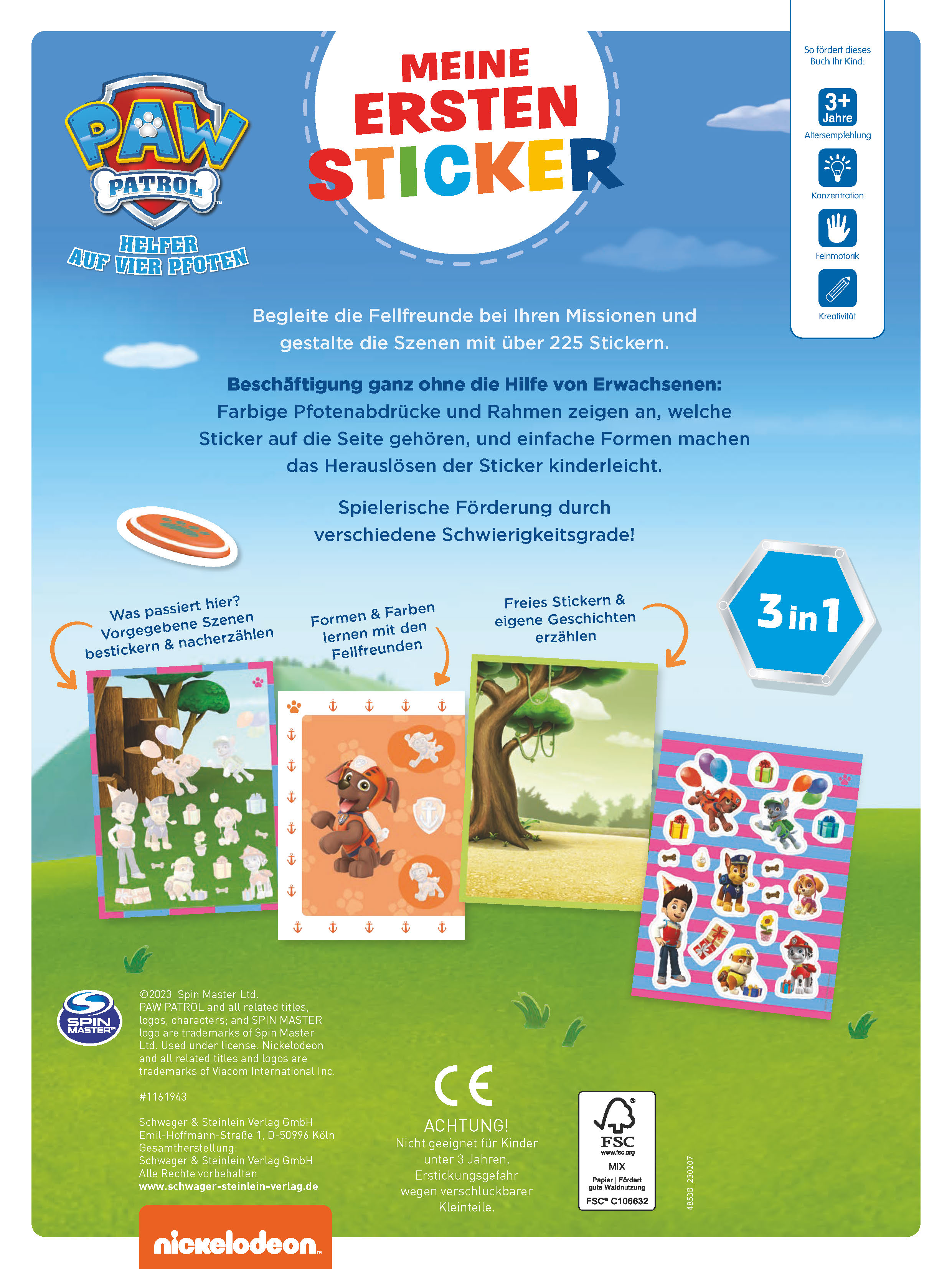 Rückseitencover PAW Patrol Meine ersten Sticker