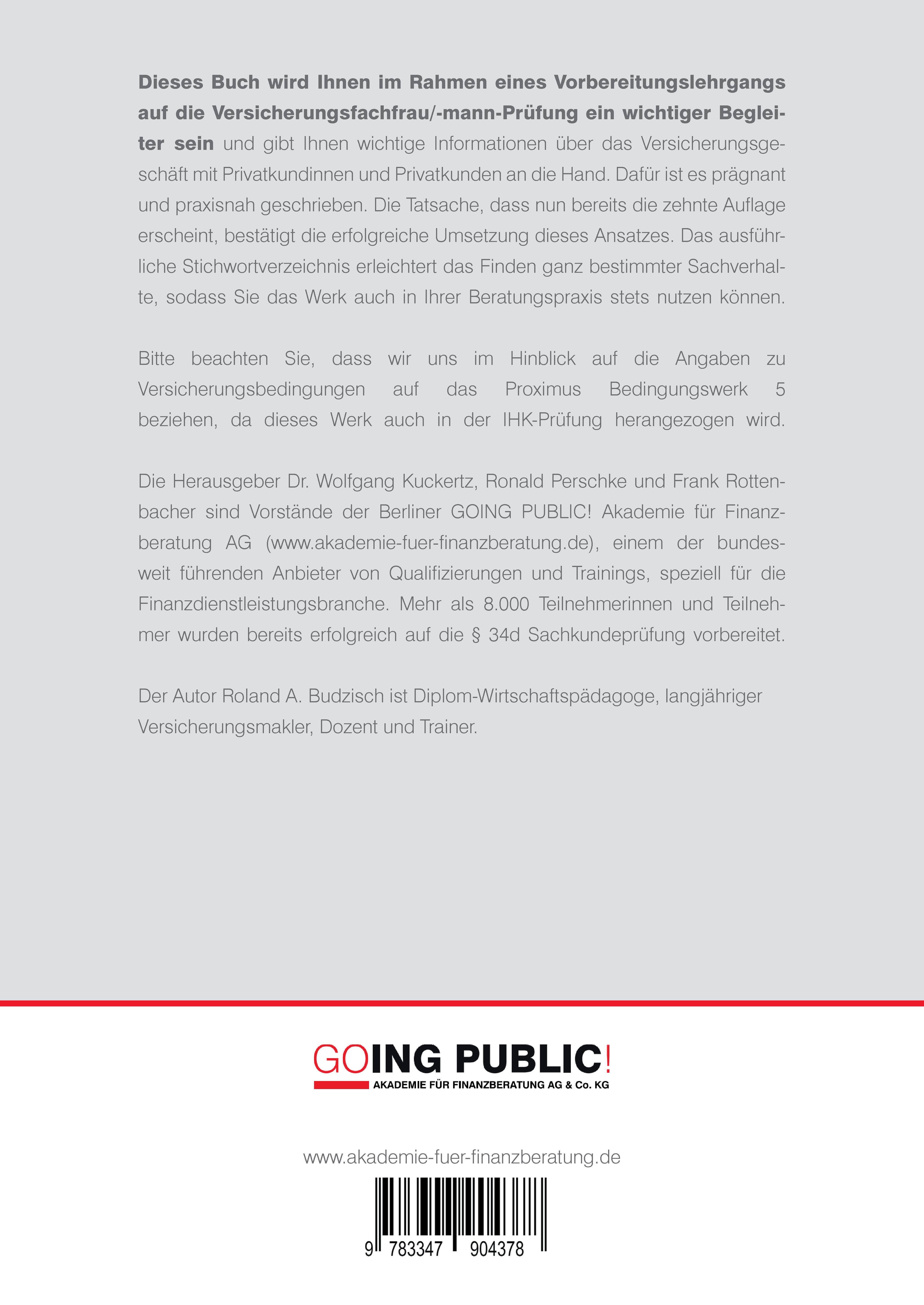 Rückseitencover Geprüfte/-r Fachmann/-frau für Versicherungsvermittlung IHK