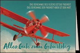 Doppelkarte. Let's go green. Zum Geburtstag (Flugzeug)