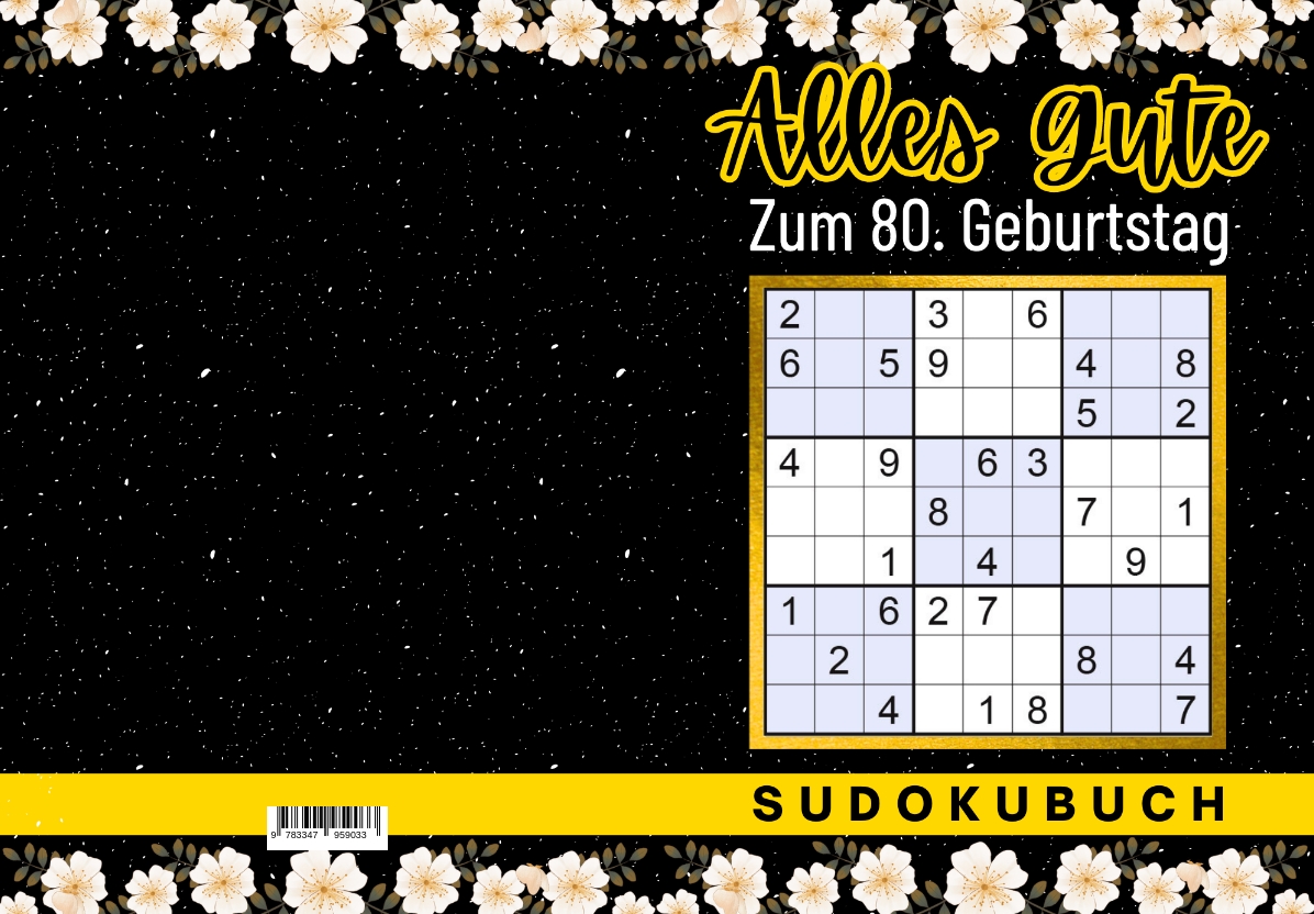 Gesamtes Coverbild 80 Geburtstag Geschenk | Alles Gute zum 80. Geburtstag - Sudoku