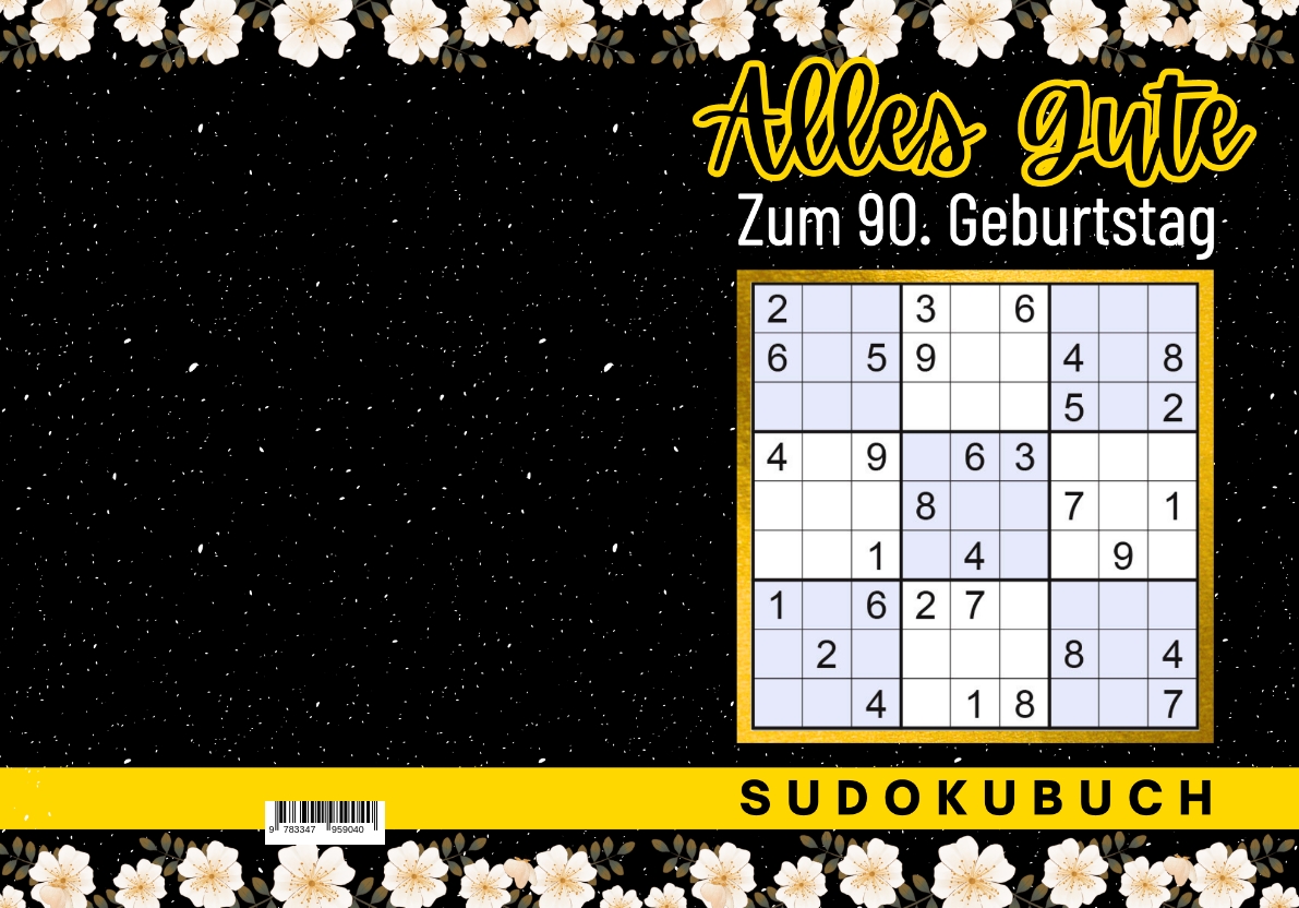 Gesamtes Coverbild 90 Geburtstag Geschenk | Alles Gute zum 90. Geburtstag - Sudoku