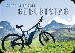 Postkarte. Zum Geburtstag (E-Bike)