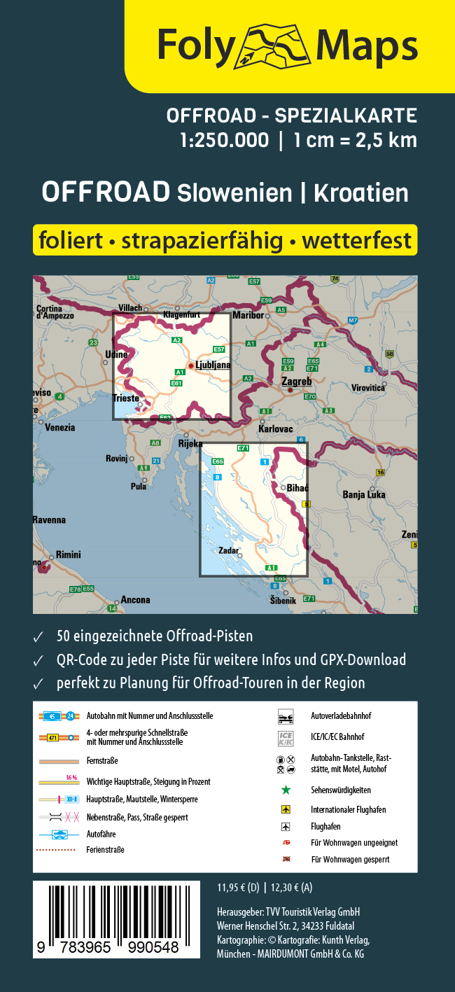 Rückseitencover FolyMaps OFFROAD Slowenien Kroatien 1:250 000