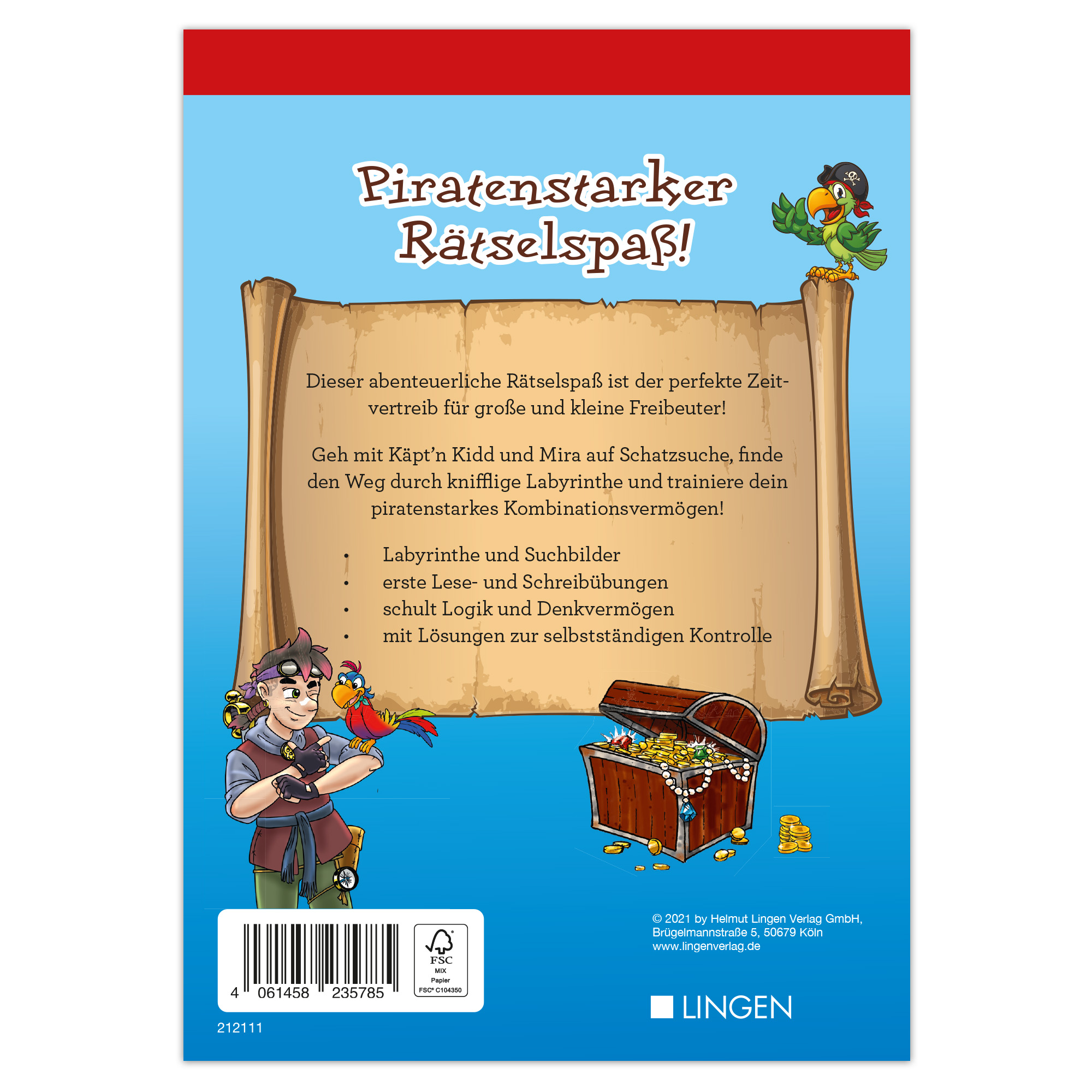 Rückseitencover Käpt`n Kidd - Mein piratenstarker Rätselblock