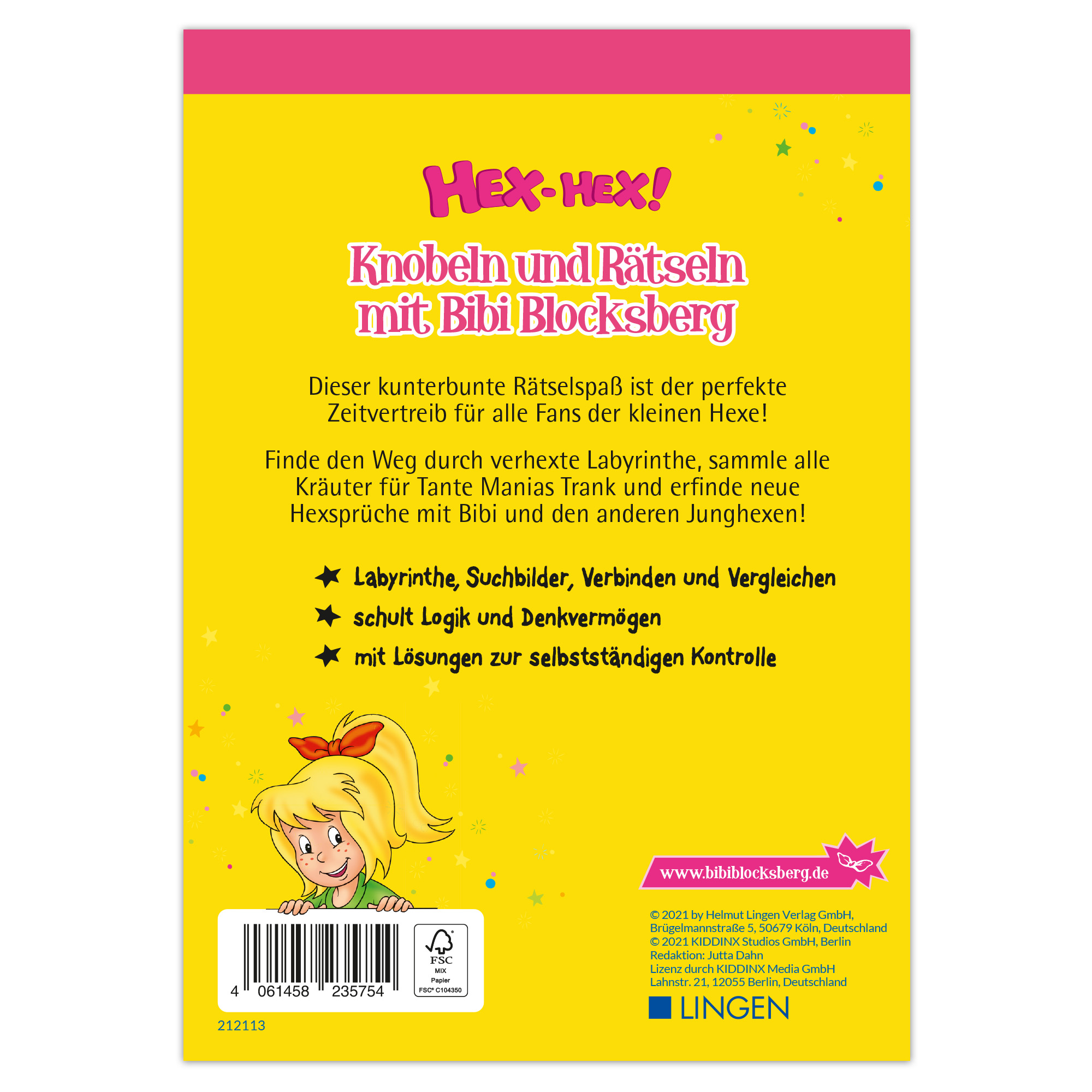 Rückseitencover Bibi Blocksberg - Mein verhexter Rätselblock